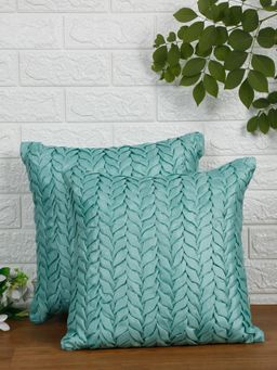 Nisrag Home - Blue Square Cushion Cover (Pack Of 2) (16x16 Inches)