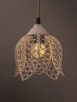 Homesake - Hanging White Steel Lotus Light Hanging