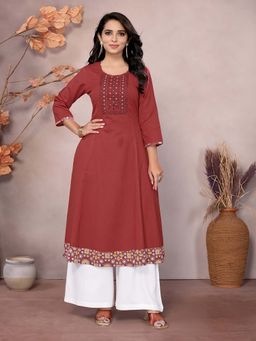 Rangita - Maroon Printed Kurta