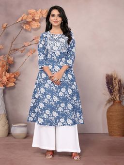 Rangita - Blue Floral Kurta