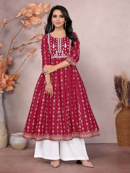 Rangita - Maroon Floral Kurta
