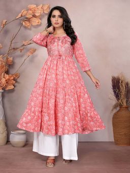 Rangita - Peach Floral Kurta