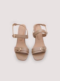 DA NAPPA - Beige Zephyra Spool Heels