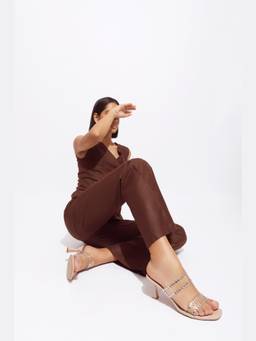DA NAPPA - Nude Cyrea Spool Heels