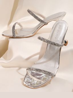 DA NAPPA - Silver Krynza Spool Heels