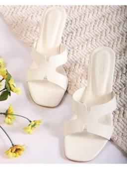 DA NAPPA - White Zeirra Transparent Block Heels