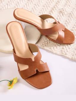 DA NAPPA - Tan Zeirra Transparent Block Heels
