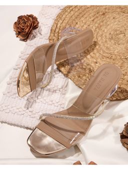 DA NAPPA - Gold Luxora Transparent Block Heels