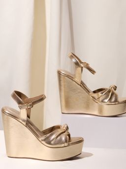 DA NAPPA - Gold Kirael Wedges Heels