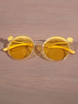 DukieKooky - Kids Yellow Round Shape Sunglasses