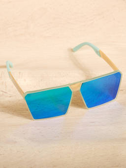 DukieKooky - Kids Multi-Color & Green Square Shape Sunglasses