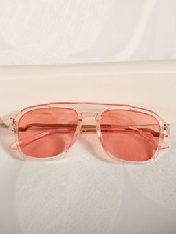 DukieKooky - Kids Light Pink Square Shape Sunglasses