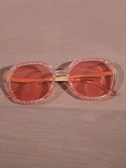 DukieKooky - Kids Light Pink Square Shape Sunglasses