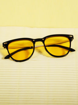 DukieKooky - Kids Yellow & Black Round Shape Sunglasses