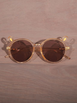 DukieKooky - Kids Brown & Yellow Round Shape Sunglasses