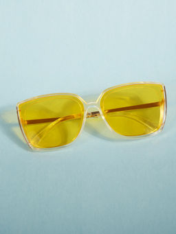 DukieKooky - Kids Yellow & Clear Square Shape Sunglasses