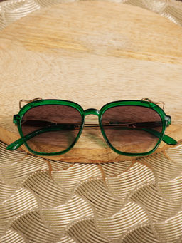 DukieKooky - Kids Black & Green Square Shape Sunglasses