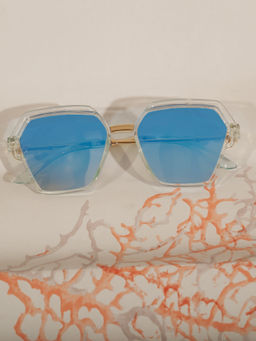 DukieKooky - Kids Blue & Clear Square Shape Sunglasses