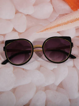 DukieKooky - Kids Purple & Black Cat Eye Shape Sunglasses