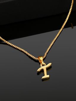 Estele - Valentine Gift - Gold Plated Initial T Letter Pendant for Women