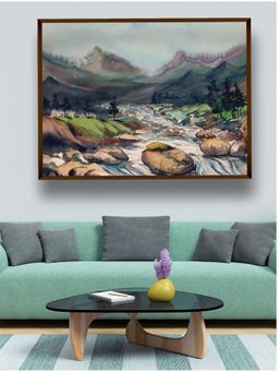 The Art House - Abstract Painting Multicolor (40X30 Inches)