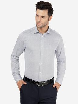 Metal - Mens Cotton Printed Purple Slim Fit Full Sleeve Formal Shirt