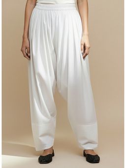 LetsDressUp - White Cotton Loose Fit Salwar