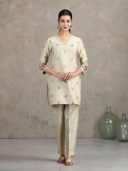 Cotton Culture - Beige Pure Cotton Floral Printed Co-Ord-Set