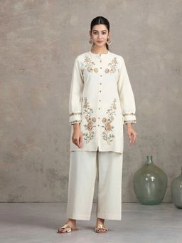 Cotton Culture - Off White Pure Cotton Floral Printed Co-Ord Set