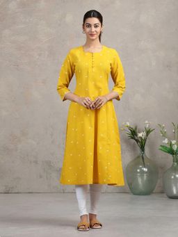Cotton Culture - Yellow Yarn-Dyed A-Line Kurta