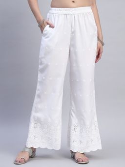 Shopping Queen - White Chikankari Palazzo