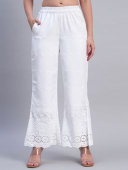 Shopping Queen - White Chikankari Palazzo