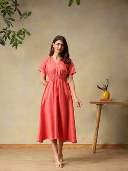 Bani Women - Rust Linen Blend Dress