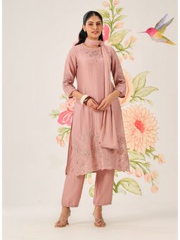 Lakshita - Peach Embroidered Kurta and Pant with Dupatta