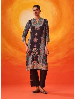 Lakshita - Black Printed Shantoon Kurta