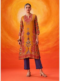 Lakshita - Mustard Printed Shantoon Kurta