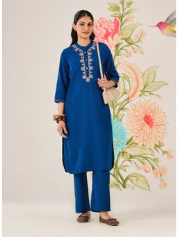 Lakshita - Royal Blue Embroidered Kurta and Pant