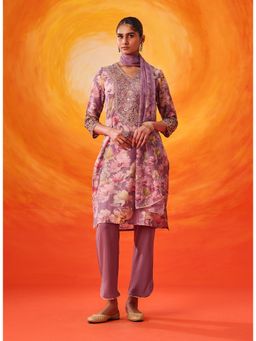 Lakshita - Lavender Embroidered Kurta and Pant with Dupatta