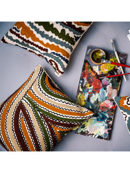 ALCOVE - Multi Colour Rosewood Wave Cushion Cover