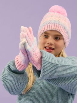 Accessorize London - Kids Girls Ombre Knit Gloves- Multi-Color