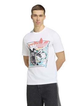 adidas Originals - Men White Archive Anime Graphic Printed T-shirt