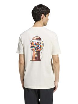 adidas - Men Off White Snack Bubble Gum Graphic Printed T-shirt