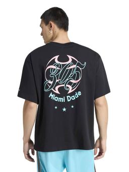 adidas Originals - Men Black Miami Graphic Printed T-shirt