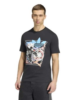 adidas Originals - Men Black Archive Anime Graphic Printed T-shirt