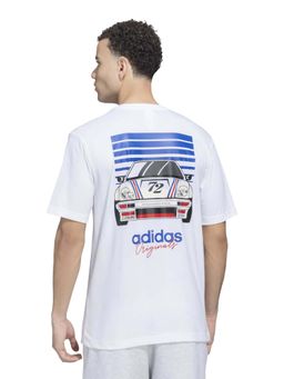adidas Originals - Men White Adi Org Dootref Graphic Printed T-shirt