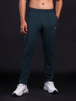Technosport - Men Solid Teal Slim Fit Sports Trackpant