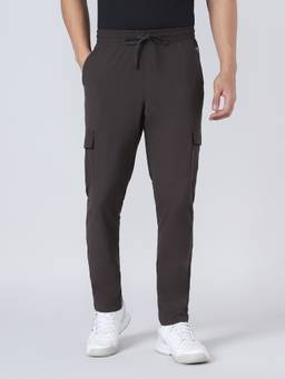 Technosport - Men Solid Relaxed Fit Sports Olive Trackpant