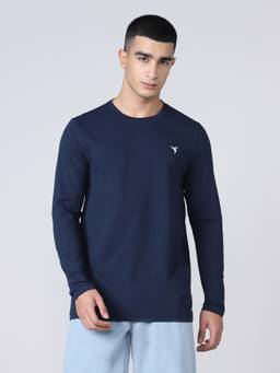 Technosport - Navy Blue Solid T-Shirt