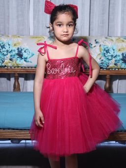 devils n angels - Pink Colored Barbie Dress for The Little One