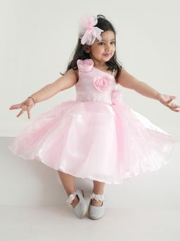 devils n angels - Baby Pink Coloured Birthday Dress for Baby Girls